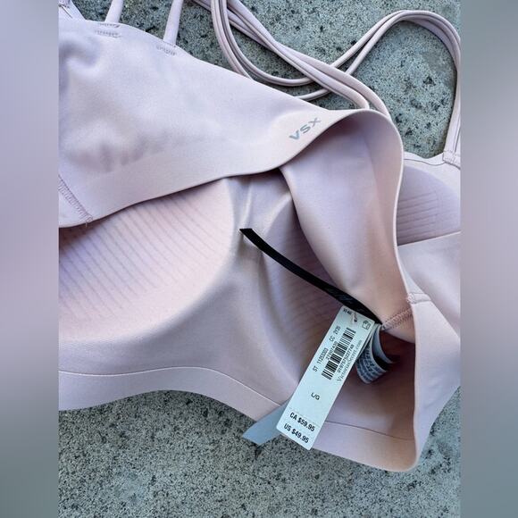 NEW Victoria’s Secret VSX Elevate Strappy-Back Sports Bra – Light Pink, Size L - Picture 6 of 6